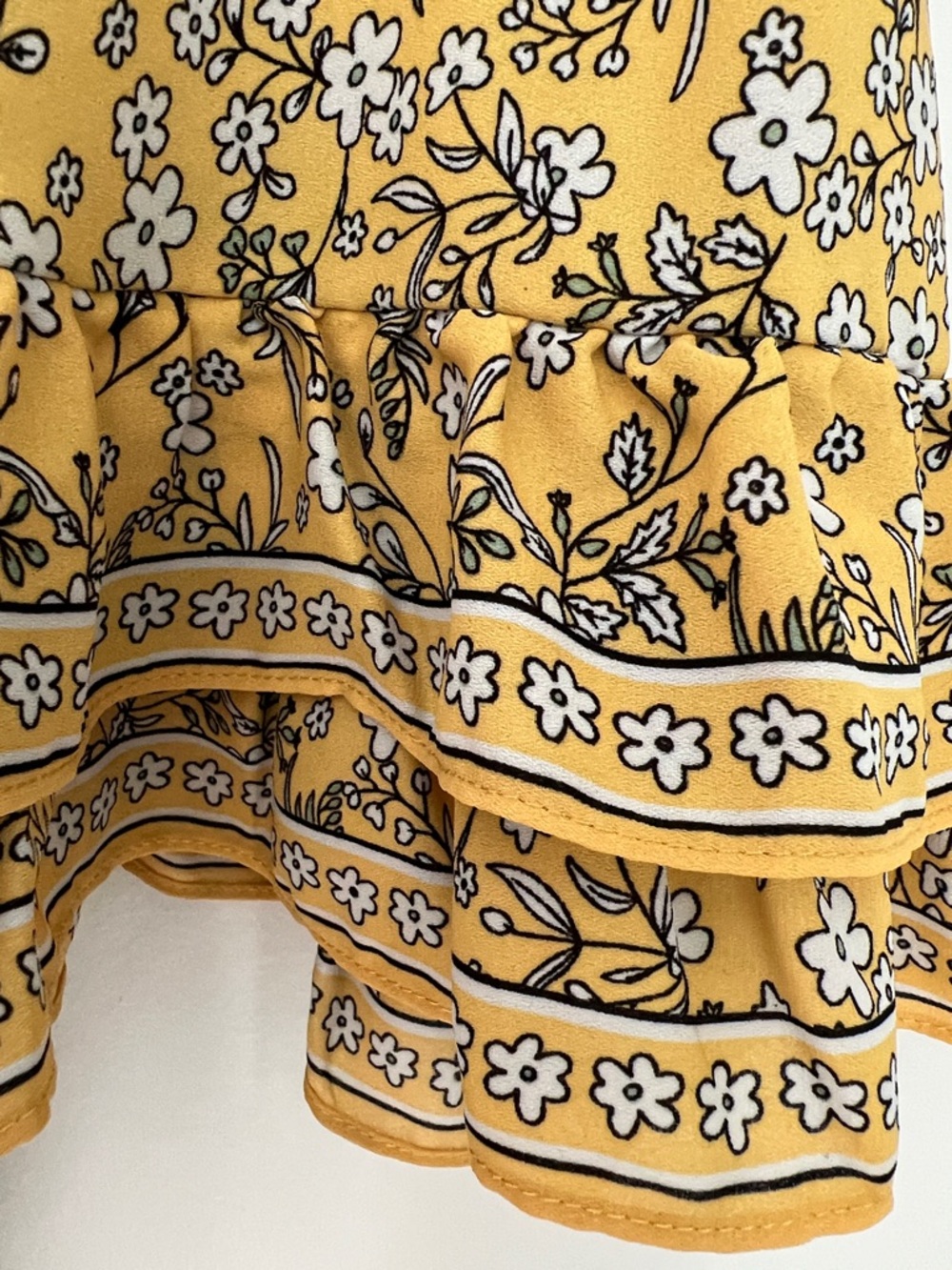 Max Studio Mustard Floral Tie-Neck Peasant Office Blouse Style #A703D31 Size L - Picture 12 of 17